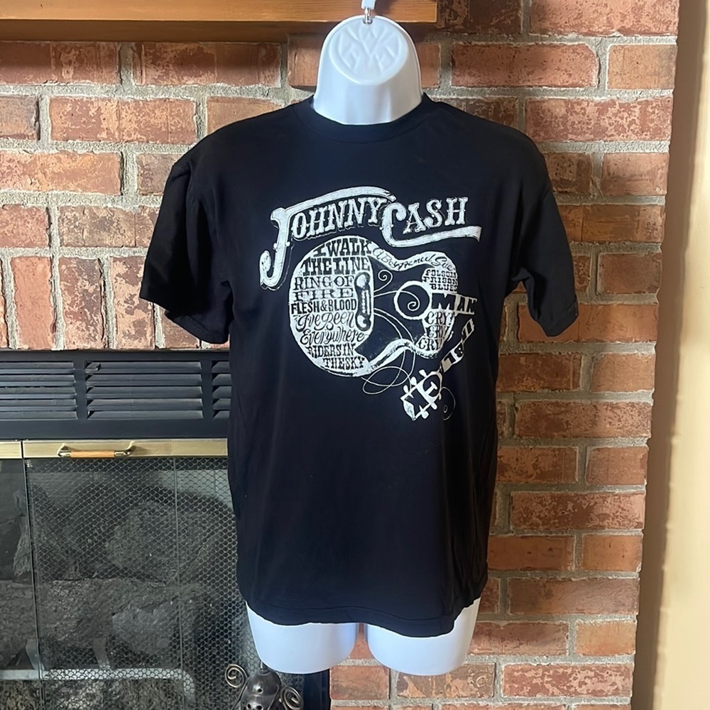 Johnny Cash Black Graphic Short Sleeve Shirt